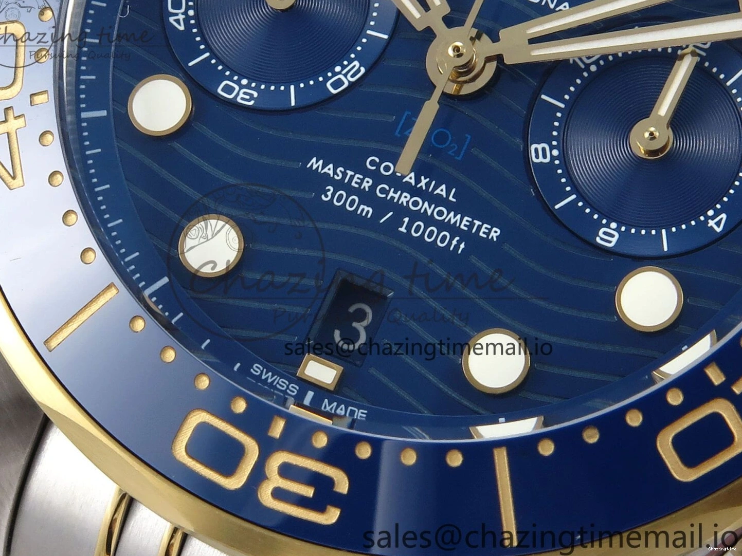 0306 Seamaster 300m Chrono SS YG OMF 1:1 Best Edition Blue Dial on SS YG Bracelet A Seasonal 7691
